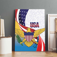 United States Virgin Islands Canvas Wall Art USA Curve Flag With Yellow Eagle - Wonder Print Shop
