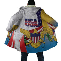 United States Virgin Islands Cloak USA Curve Flag With Yellow Eagle - Wonder Print Shop