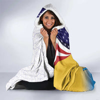 United States Virgin Islands Hooded Blanket USA Curve Flag With Yellow Eagle - Wonder Print Shop