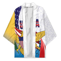 United States Virgin Islands Kimono USA Curve Flag With Yellow Eagle - Wonder Print Shop