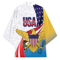 United States Virgin Islands Kimono USA Curve Flag With Yellow Eagle - Wonder Print Shop