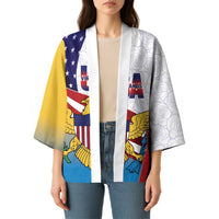 United States Virgin Islands Kimono USA Curve Flag With Yellow Eagle - Wonder Print Shop