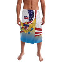 United States Virgin Islands Lavalava USA Curve Flag With Yellow Eagle - Wonder Print Shop