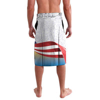 United States Virgin Islands Lavalava USA Curve Flag With Yellow Eagle - Wonder Print Shop