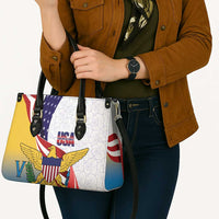 United States Virgin Islands Leather Bag USA Curve Flag With Yellow Eagle - Wonder Print Shop