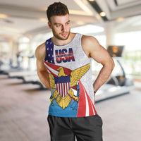 United States Virgin Islands Men Tank Top USA Curve Flag With Yellow Eagle - Wonder Print Shop