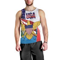 United States Virgin Islands Men Tank Top USA Curve Flag With Yellow Eagle - Wonder Print Shop
