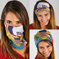 United States Virgin Islands Neck Gaiter USA Curve Flag With Yellow Eagle - Wonder Print Shop
