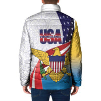 United States Virgin Islands Padded Jacket USA Curve Flag With Yellow Eagle - Wonder Print Shop