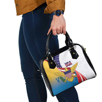 United States Virgin Islands Shoulder Handbag USA Curve Flag With Yellow Eagle - Wonder Print Shop