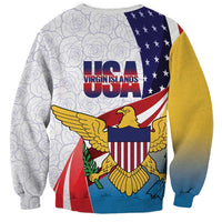 United States Virgin Islands Sweatshirt USA Curve Flag With Yellow Eagle - Wonder Print Shop