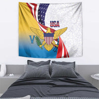 United States Virgin Islands Tapestry USA Curve Flag With Yellow Eagle - Wonder Print Shop