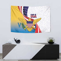 United States Virgin Islands Tapestry USA Curve Flag With Yellow Eagle - Wonder Print Shop