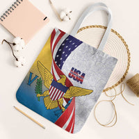 United States Virgin Islands Tote Bag USA Curve Flag With Yellow Eagle - Wonder Print Shop
