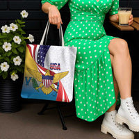 United States Virgin Islands Tote Bag USA Curve Flag With Yellow Eagle - Wonder Print Shop