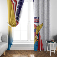 United States Virgin Islands Window Curtain USA Curve Flag With Yellow Eagle - Wonder Print Shop