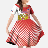 Custom Russia Volleyball Family Matching Off The Shoulder Long Sleeve Dress and Hawaiian Shirt Reds Caesar Land Dynamic Style