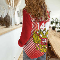 Custom Russia Volleyball Women Casual Shirt Reds Caesar Land Dynamic Style