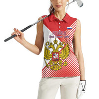 Custom Russia Volleyball Women Sleeveless Polo Shirt Reds Caesar Land Dynamic Style