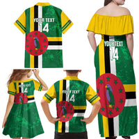 Custom Dominica Football Family Matching Off Shoulder Maxi Dress and Hawaiian Shirt 2025 Go Dominik