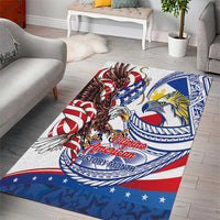Filipino American History Month Area Rug Philippines Agila USA Eagle Mix Flag