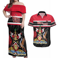 Trinidad and Tobago Couples Matching Off Shoulder Maxi Dress and Hawaiian Shirt Together We Aspire Together We Achieve