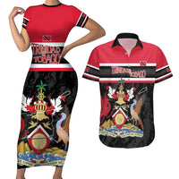 Trinidad and Tobago Couples Matching Short Sleeve Bodycon Dress and Hawaiian Shirt Together We Aspire Together We Achieve