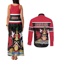 Trinidad and Tobago Couples Matching Tank Maxi Dress and Long Sleeve Button Shirt Together We Aspire Together We Achieve