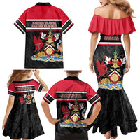 Trinidad and Tobago Family Matching Mermaid Dress and Hawaiian Shirt Together We Aspire Together We Achieve