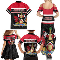 Trinidad and Tobago Family Matching Summer Maxi Dress and Hawaiian Shirt Together We Aspire Together We Achieve