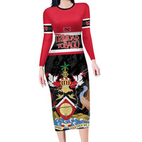Trinidad and Tobago Long Sleeve Bodycon Dress Together We Aspire Together We Achieve