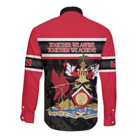 Trinidad and Tobago Long Sleeve Button Shirt Together We Aspire Together We Achieve