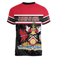 Trinidad and Tobago Women V-Neck T-Shirt Together We Aspire Together We Achieve