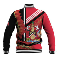 Trinidad and Tobago Baseball Jacket Coat Of Arms With Chaconia Flower