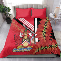 Trinidad and Tobago Bedding Set Coat Of Arms With Chaconia Flower