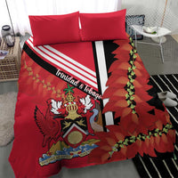 Trinidad and Tobago Bedding Set Coat Of Arms With Chaconia Flower