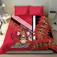 Trinidad and Tobago Bedding Set Coat Of Arms With Chaconia Flower