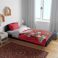 Trinidad and Tobago Bedding Set Coat Of Arms With Chaconia Flower