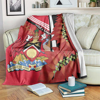 Trinidad and Tobago Blanket Coat Of Arms With Chaconia Flower