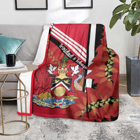 Trinidad and Tobago Blanket Coat Of Arms With Chaconia Flower