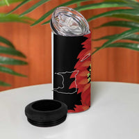 Trinidad and Tobago 4 in 1 Can Cooler Tumbler Coat Of Arms With Chaconia Flower