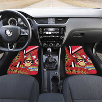 Trinidad and Tobago Car Mats Coat Of Arms With Chaconia Flower