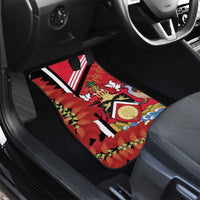 Trinidad and Tobago Car Mats Coat Of Arms With Chaconia Flower