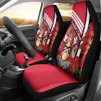 Trinidad and Tobago Car Seat Cover Coat Of Arms With Chaconia Flower