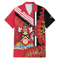 Trinidad and Tobago Family Matching Mermaid Dress and Hawaiian Shirt Coat Of Arms With Chaconia Flower