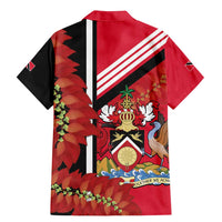 Trinidad and Tobago Family Matching Mermaid Dress and Hawaiian Shirt Coat Of Arms With Chaconia Flower