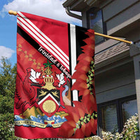 Trinidad and Tobago Garden Flag Coat Of Arms With Chaconia Flower
