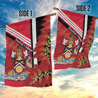 Trinidad and Tobago Garden Flag Coat Of Arms With Chaconia Flower