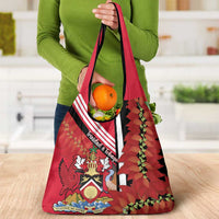 Trinidad and Tobago Grocery Bag Coat Of Arms With Chaconia Flower