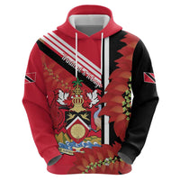 Trinidad and Tobago Hoodie Coat Of Arms With Chaconia Flower